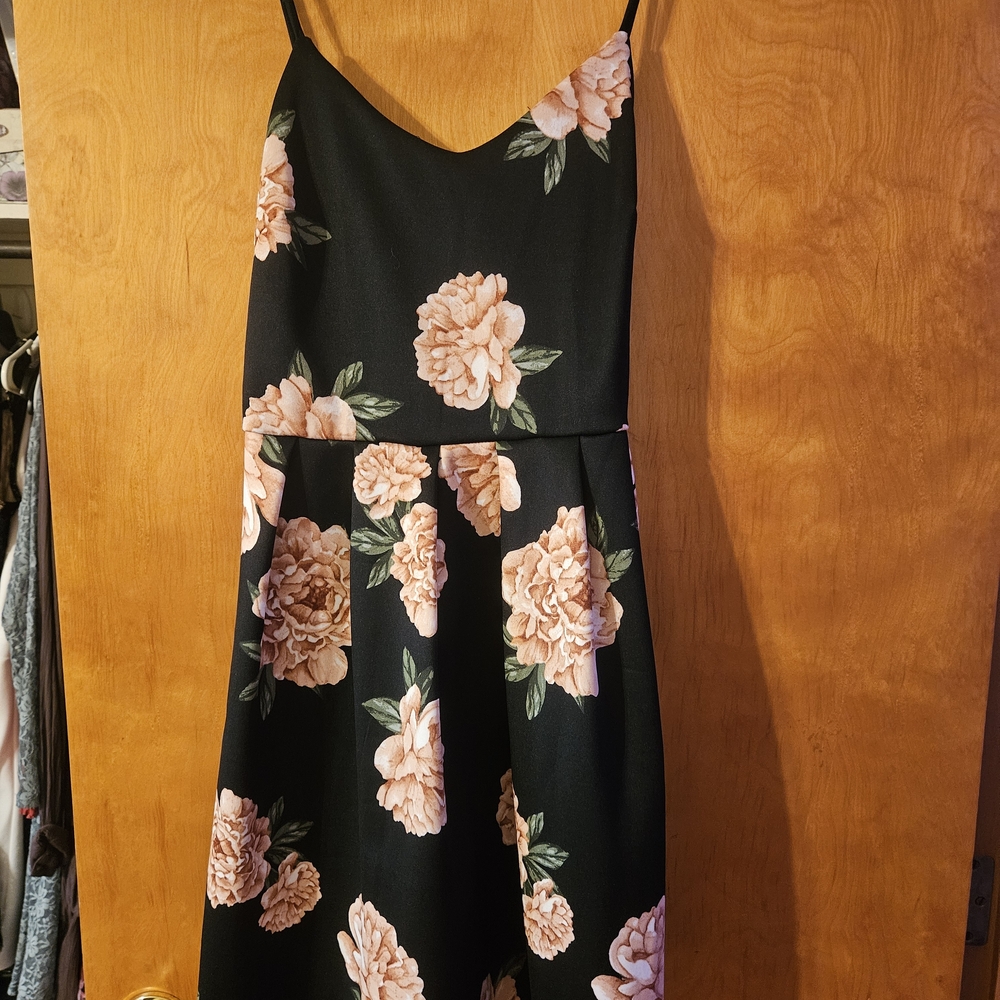 Floral Black Dress